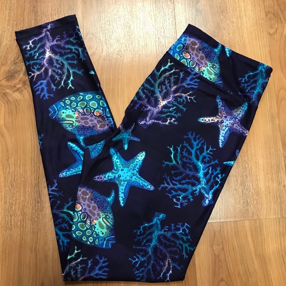 New‼️Ocean Neon Colors Full Length Leggings - Picture 2 of 3